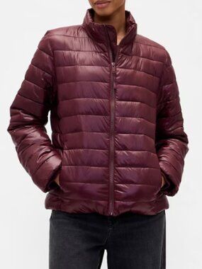 GAP Women's ColdControl Puffer Jacket Quilted Water Resistant Coat Tuscan Red